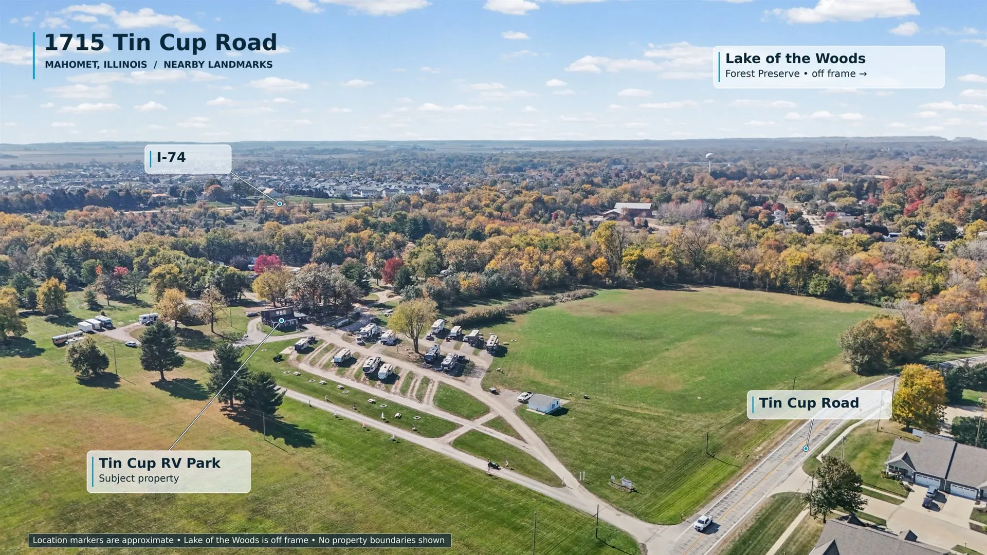 Tin Cup RV Park: 75 Full-Hookup Sites on 27 Acres, Mahomet, Illinois photo 3