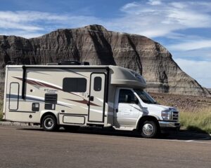 2023 Gulfstream BTCruiser model 5240 in foreground of photo at the Painted Desert USA